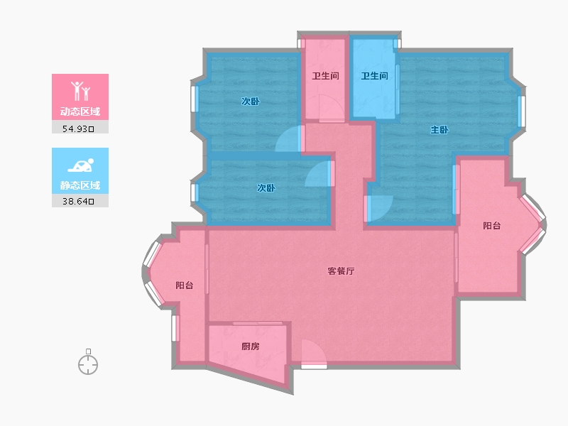 广东省-深圳市-碧华庭居-82.91-户型库-动静分区