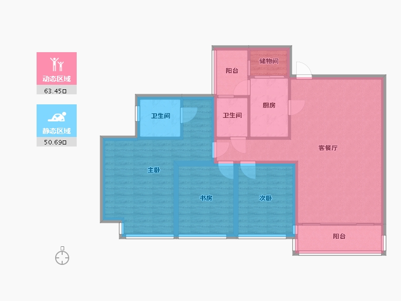 广东省-深圳市-金地香蜜山-102.59-户型库-动静分区