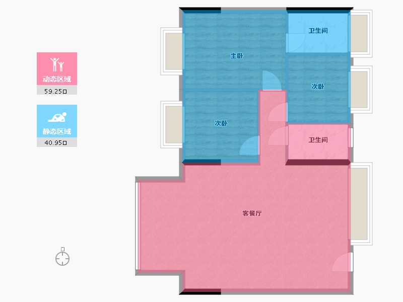 江苏省-南通市-碧桂园都荟锦-92.00-户型库-动静分区