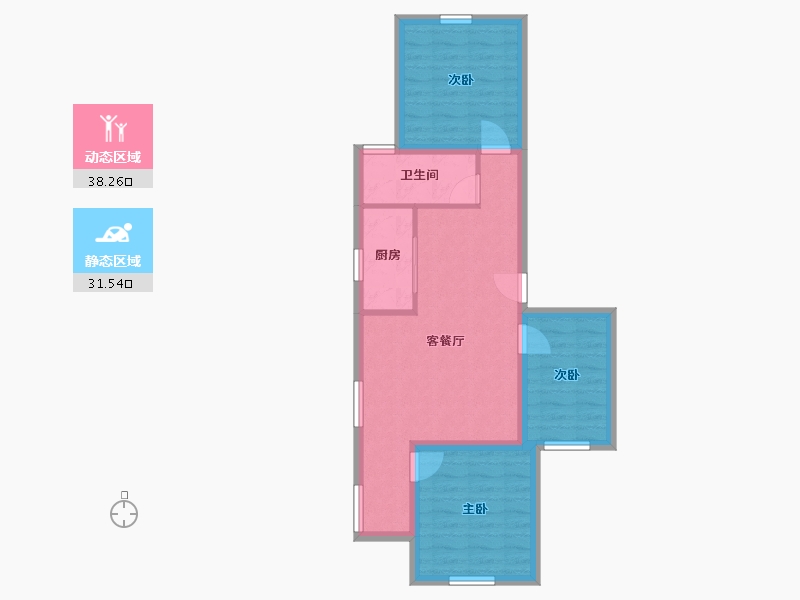 广东省-深圳市-艺丰花园(D区)-61.83-户型库-动静分区