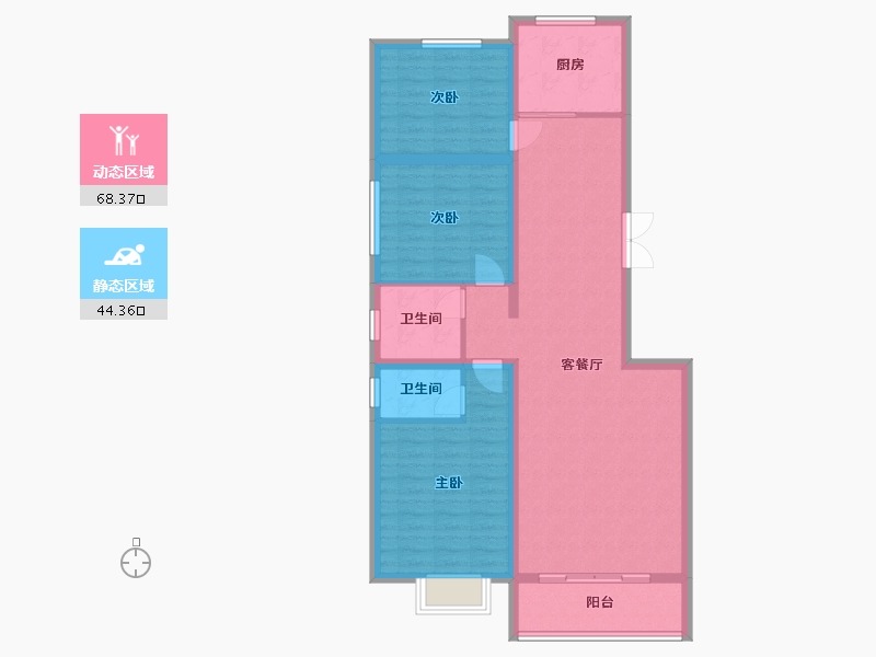 山西省-运城市-鸿鑫花园-109.23-户型库-动静分区