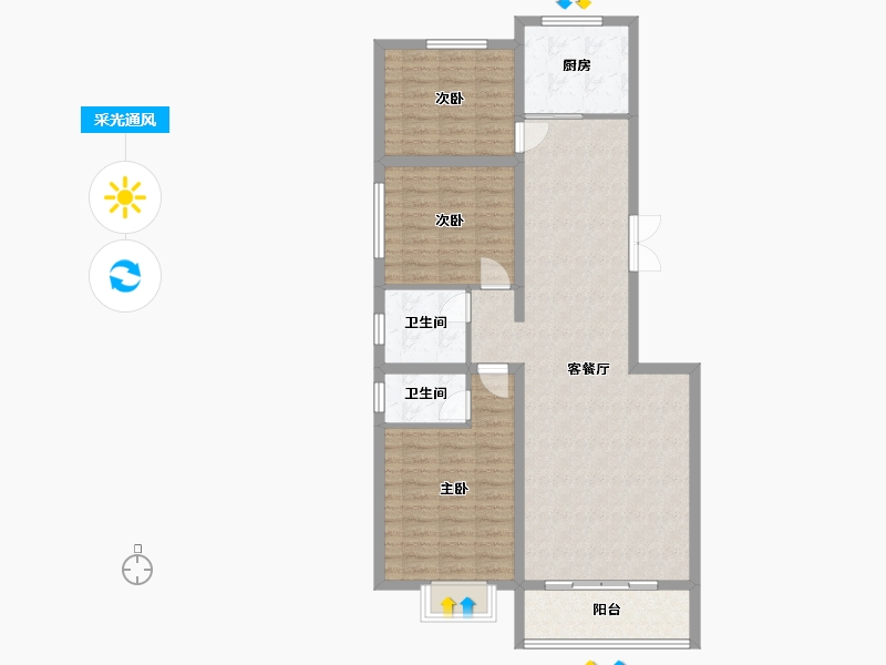 山西省-运城市-鸿鑫花园-109.23-户型库-采光通风