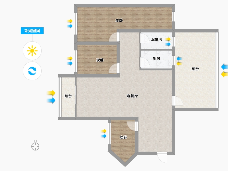 广东省-深圳市-凯丰花园-102.36-户型库-采光通风