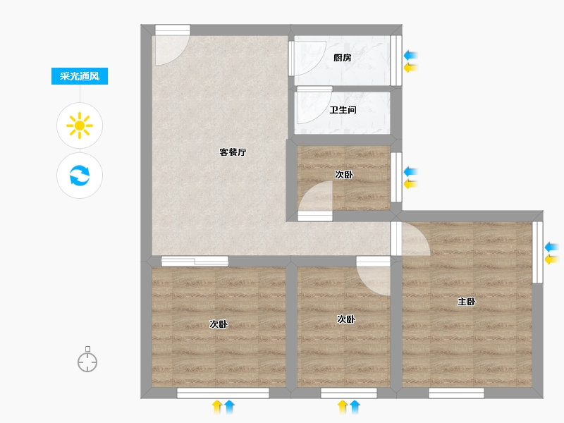 广东省-深圳市-艺丰花园(A区)-51.06-户型库-采光通风