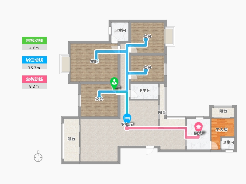 广东省-深圳市-天安高尔夫花园珑园-131.29-户型库-动静线