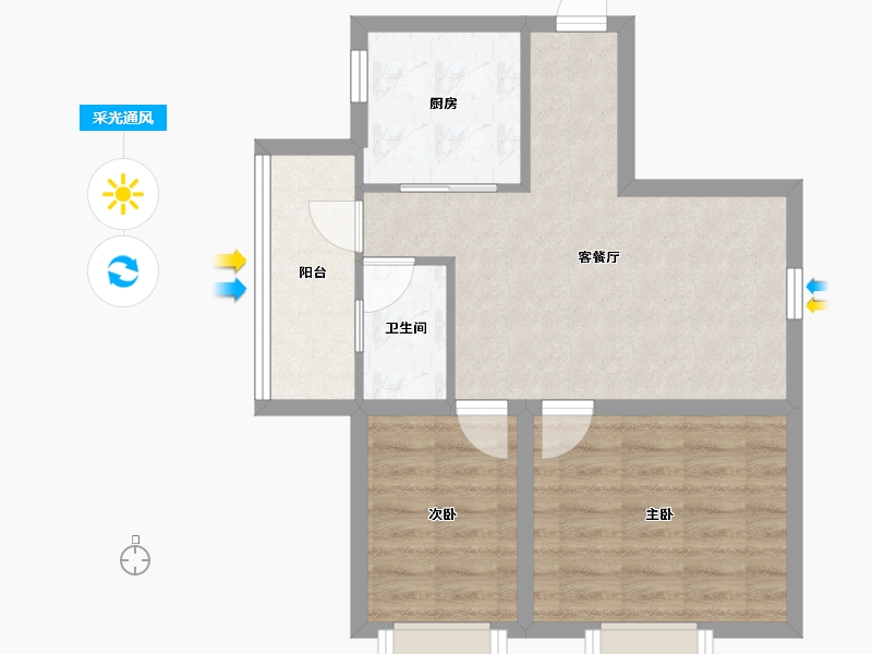 广东省-深圳市-福源大厦-55.59-户型库-采光通风