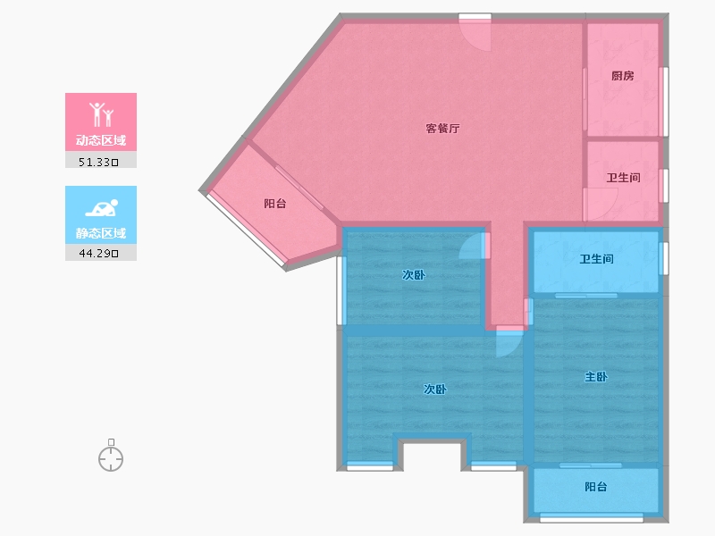 广东省-深圳市-长怡花园-85.42-户型库-动静分区