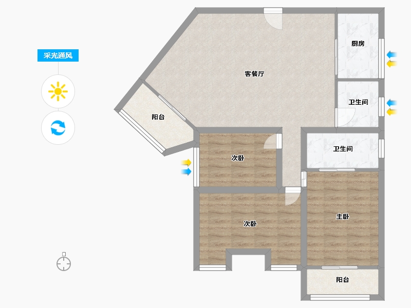 广东省-深圳市-长怡花园-85.42-户型库-采光通风