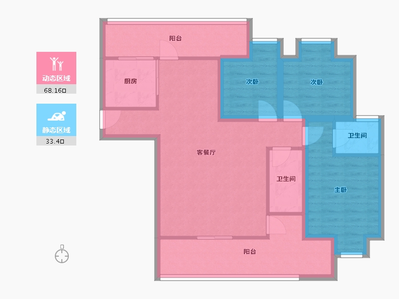 广东省-深圳市-翰岭院-90.38-户型库-动静分区