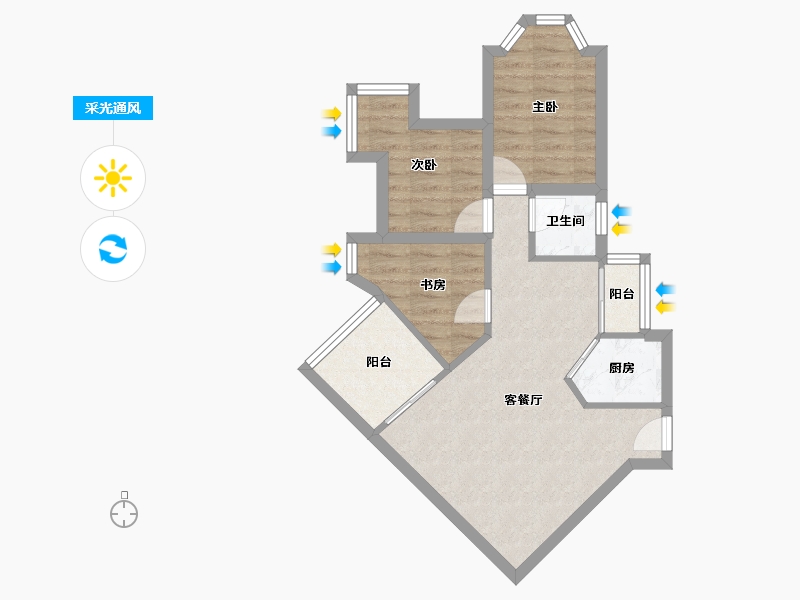 广东省-深圳市-星河雅居-57.52-户型库-采光通风