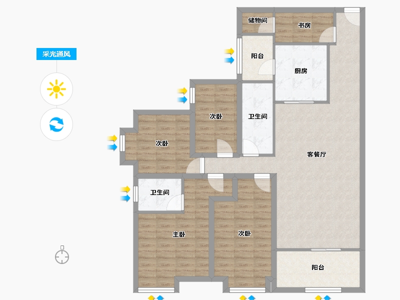 广东省-深圳市-玮鹏花园-119.48-户型库-采光通风