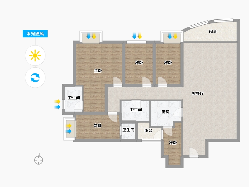 广东省-深圳市-东海花园(二期)-122.03-户型库-采光通风