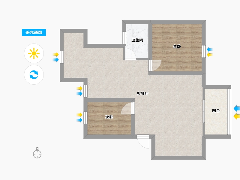 广东省-深圳市-新洲花园-60.86-户型库-采光通风