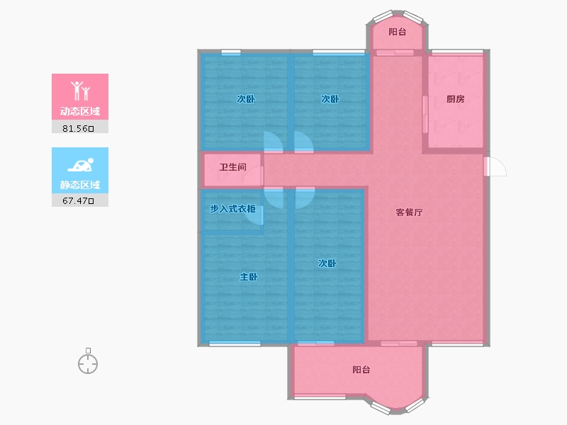 广东省-深圳市-碧华庭居-134.04-户型库-动静分区