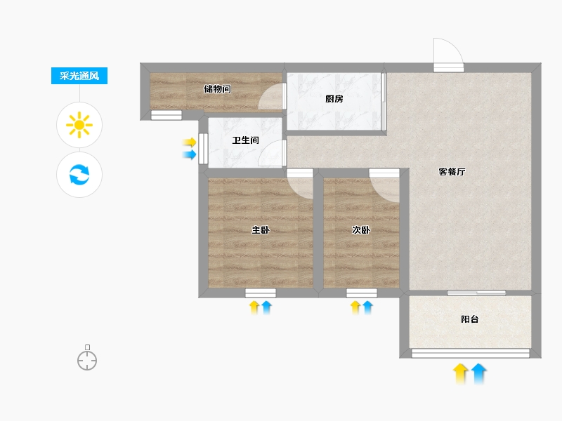 广东省-深圳市-星河华居-50.59-户型库-采光通风