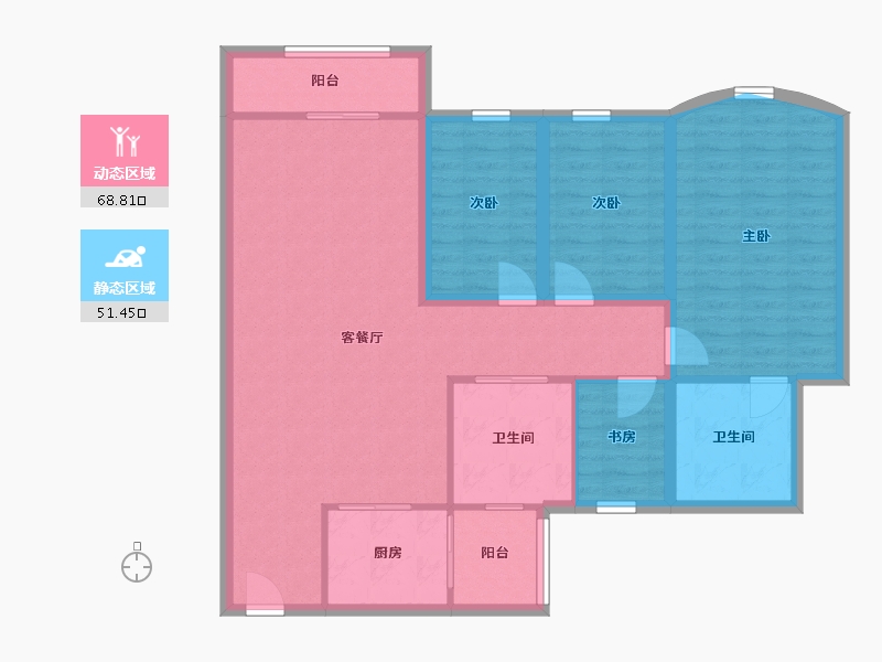 广东省-深圳市-金地海景花园A区-108.78-户型库-动静分区