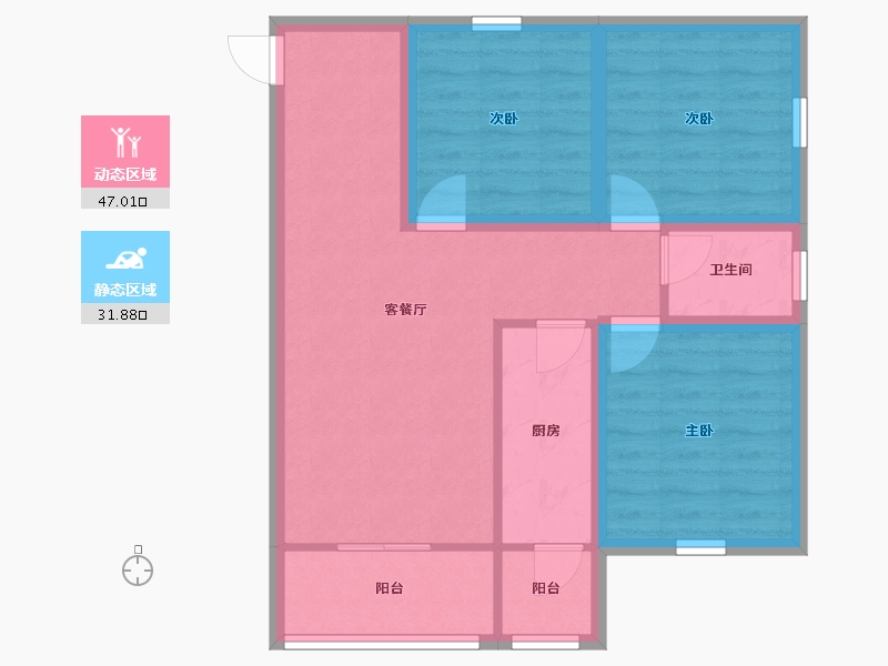 广东省-深圳市-锦林新居-69.74-户型库-动静分区