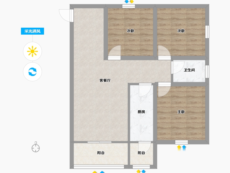 广东省-深圳市-锦林新居-69.74-户型库-采光通风