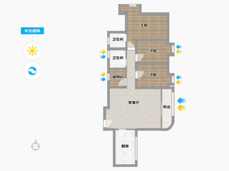 广东省-深圳市-嘉汇新城-73.94-户型库-采光通风