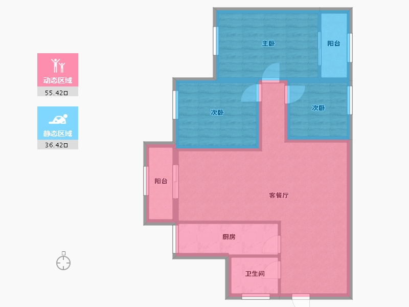 广东省-深圳市-核电花园西园-81.83-户型库-动静分区