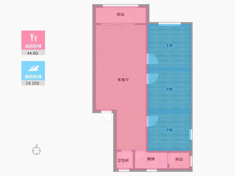 广东省-深圳市-桑达雅苑-65.31-户型库-动静分区