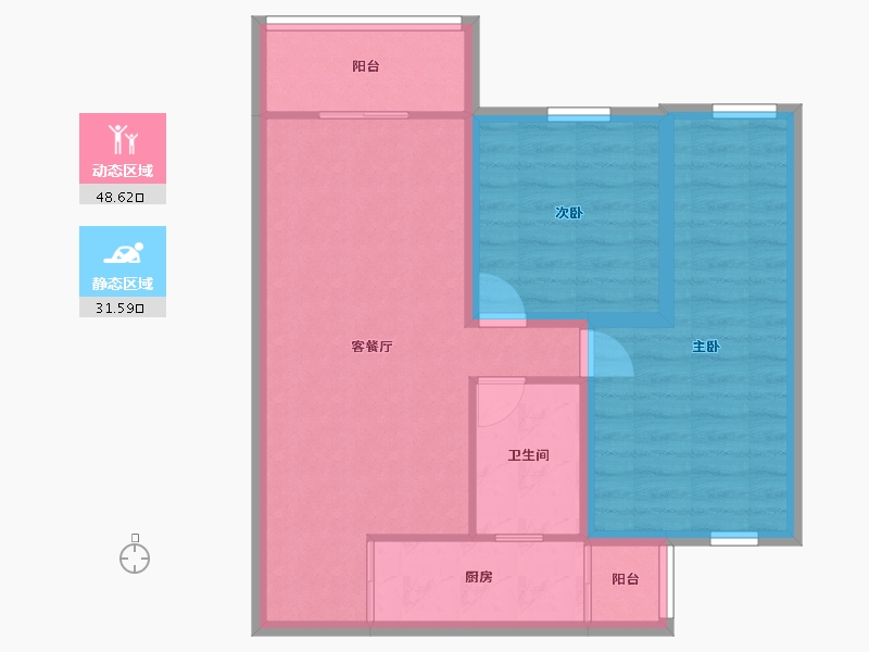 广东省-深圳市-梅兴苑(北区)-71.43-户型库-动静分区