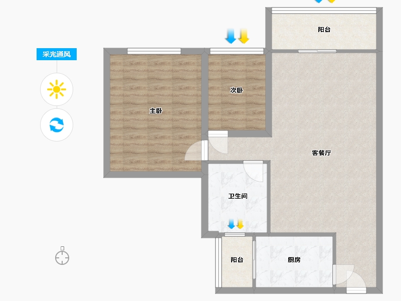 广东省-深圳市-中海华庭-80.22-户型库-采光通风