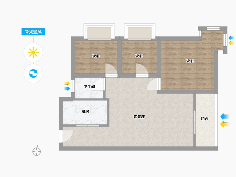 广东省-深圳市-中港城-60.45-户型库-采光通风