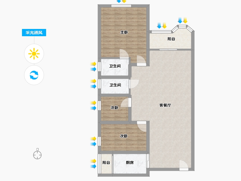 广东省-深圳市-云顶翠峰(一期)-91.59-户型库-采光通风