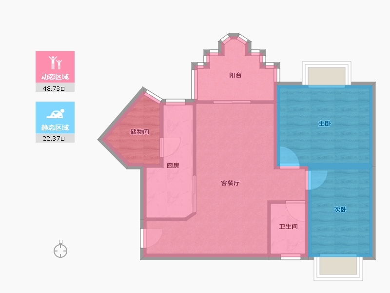 广东省-深圳市-碧华庭居-63.25-户型库-动静分区