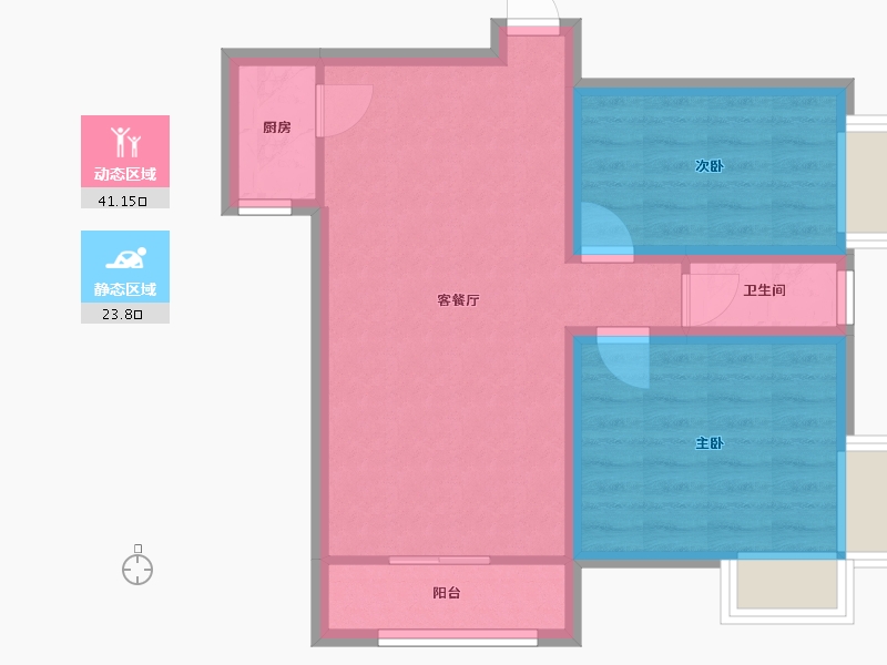 广东省-深圳市-帝港海湾豪园-57.56-户型库-动静分区