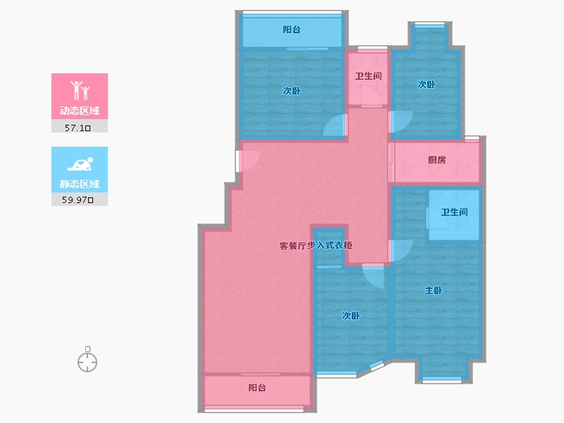 广东省-深圳市-碧荔花园-103.62-户型库-动静分区