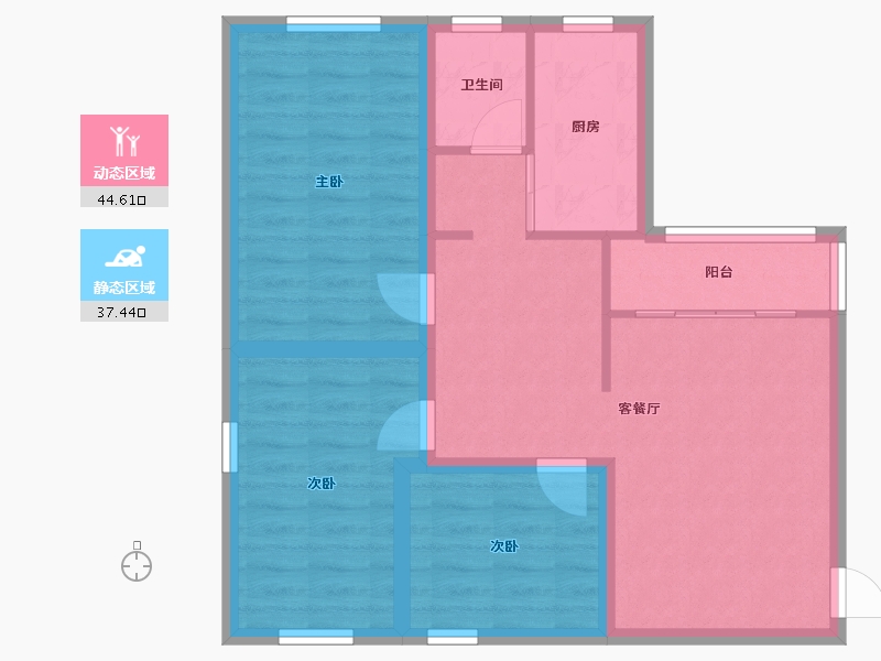 广东省-深圳市-吉莲大厦-73.00-户型库-动静分区