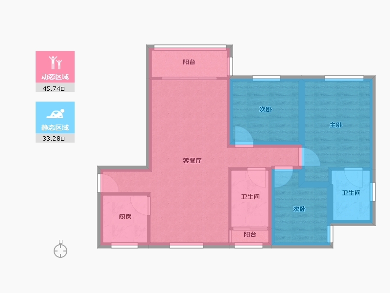 广东省-深圳市-玮鹏花园-69.70-户型库-动静分区