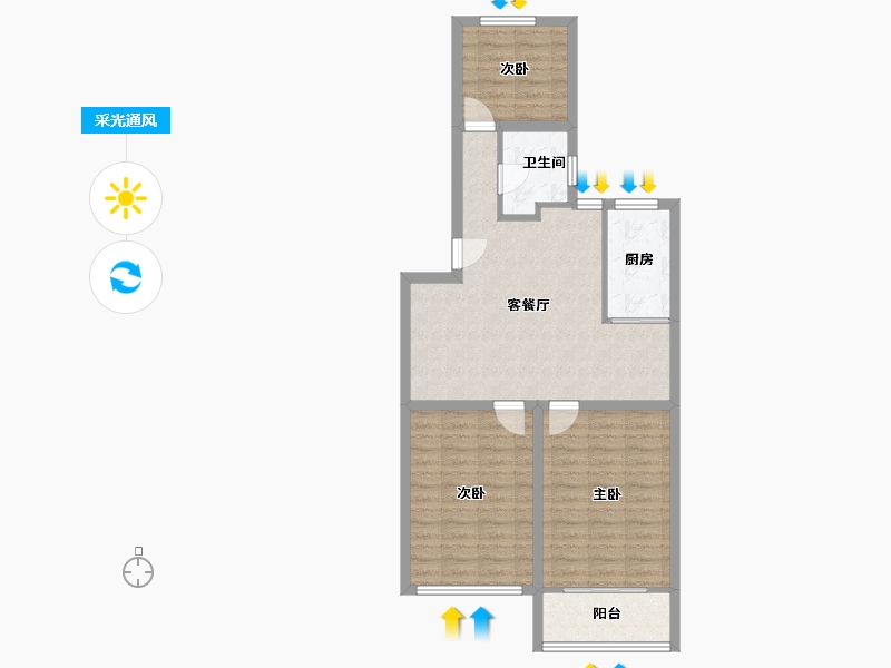 广东省-深圳市-长城一花园-77.10-户型库-采光通风