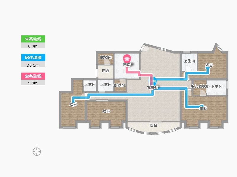 广东省-深圳市-东海花园(二期)-166.58-户型库-动静线