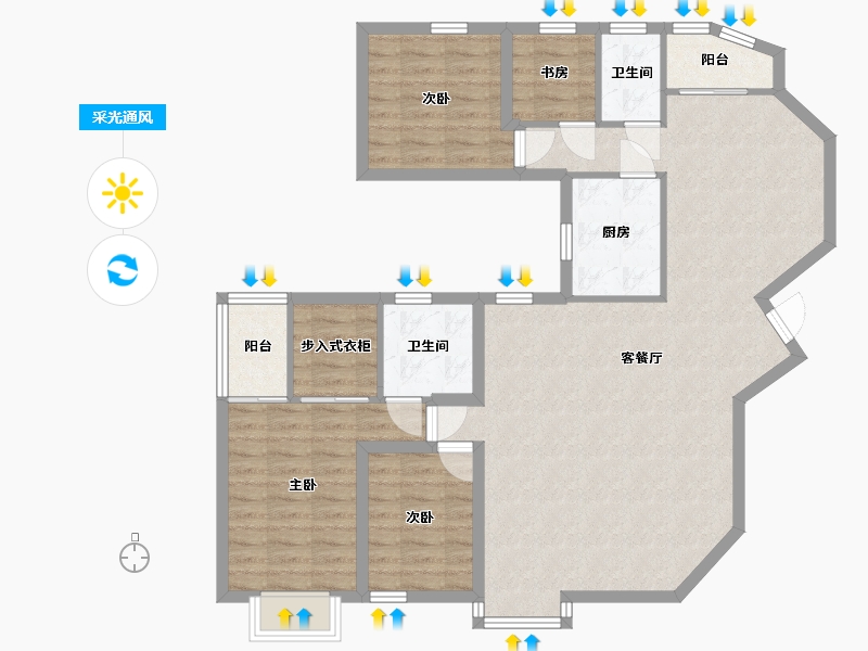 广东省-深圳市-百花公寓二期-108.24-户型库-采光通风