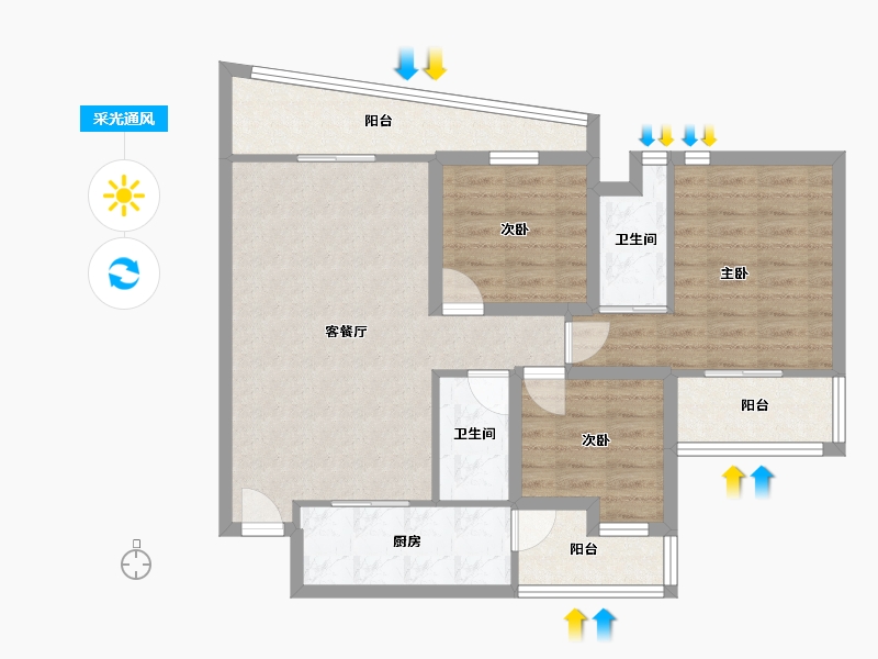 广东省-深圳市-金众香诗美林-83.89-户型库-采光通风