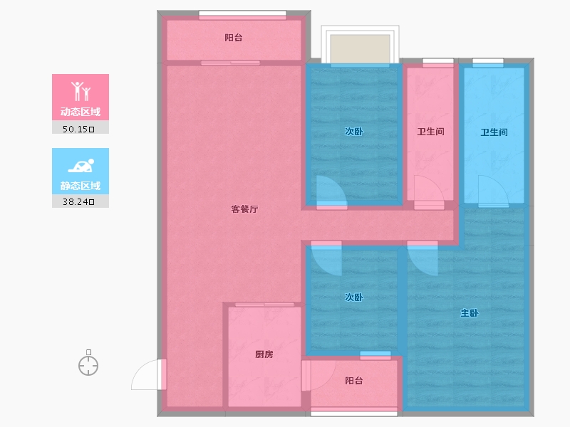 广东省-深圳市-瑞和园-77.13-户型库-动静分区