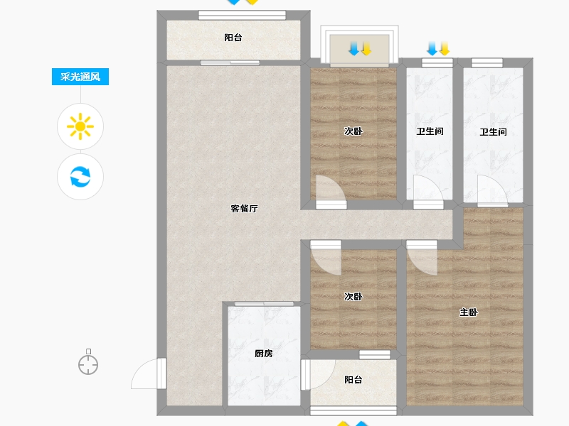 广东省-深圳市-瑞和园-77.13-户型库-采光通风