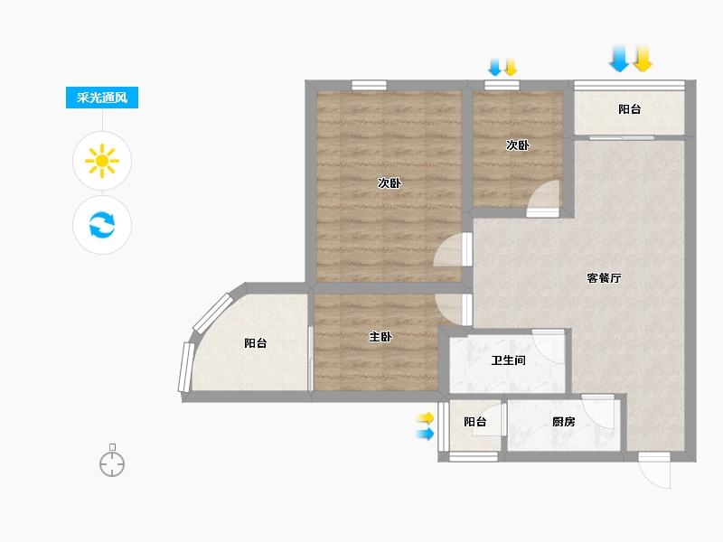 广东省-深圳市-祥云天都世纪-67.26-户型库-采光通风