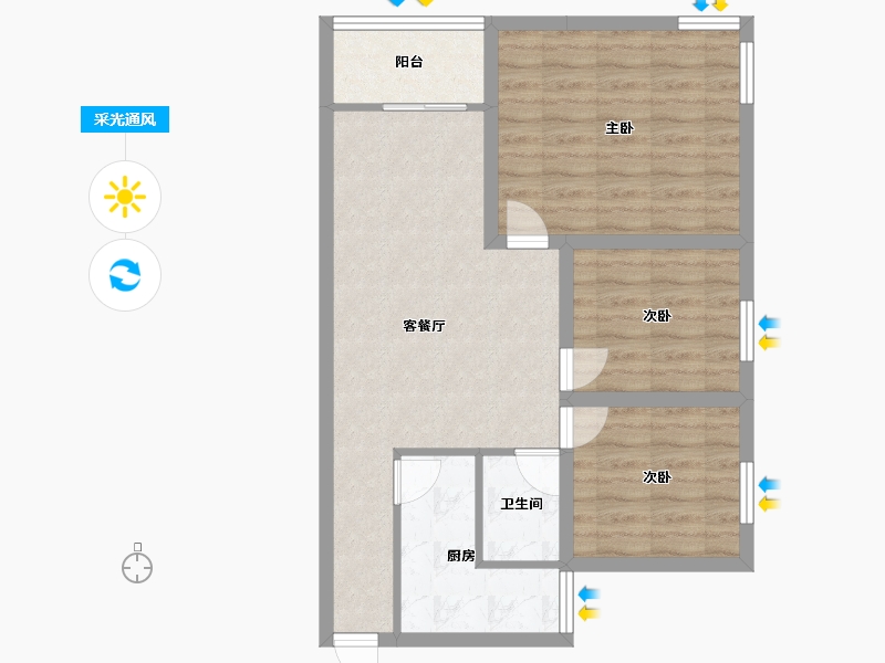 广东省-深圳市-中港城-68.83-户型库-采光通风