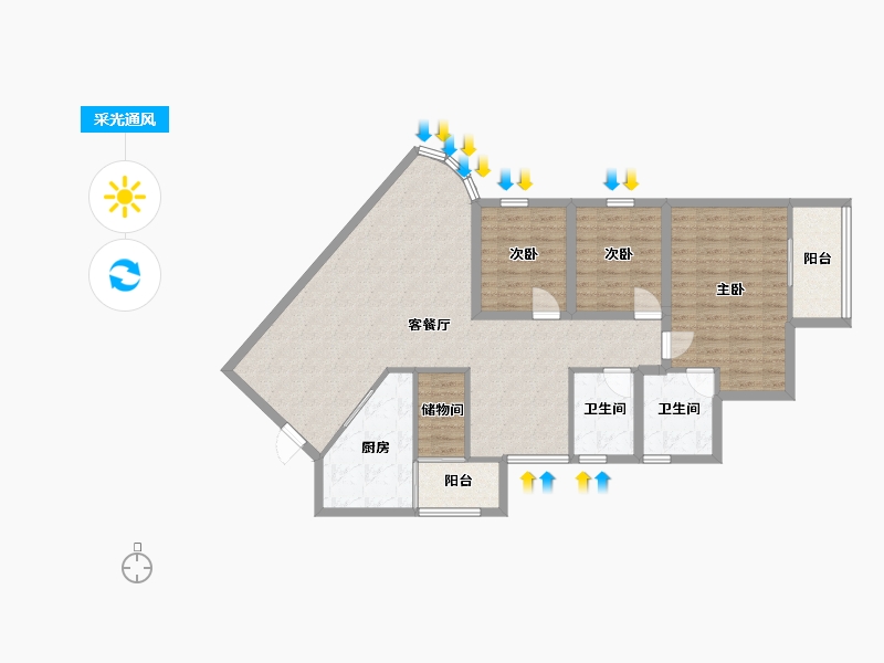 广东省-深圳市-中海华庭-108.00-户型库-采光通风