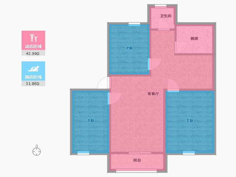 广东省-深圳市-吉莲大厦-66.13-户型库-动静分区