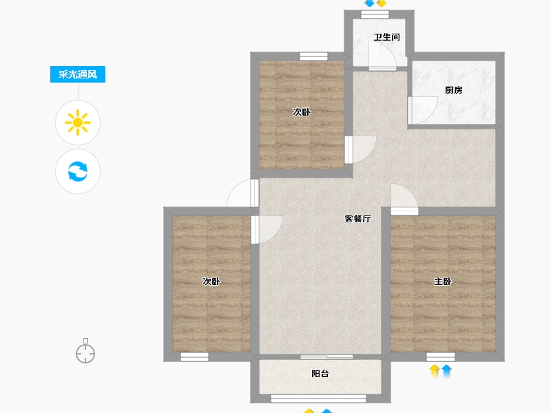 广东省-深圳市-吉莲大厦-66.13-户型库-采光通风