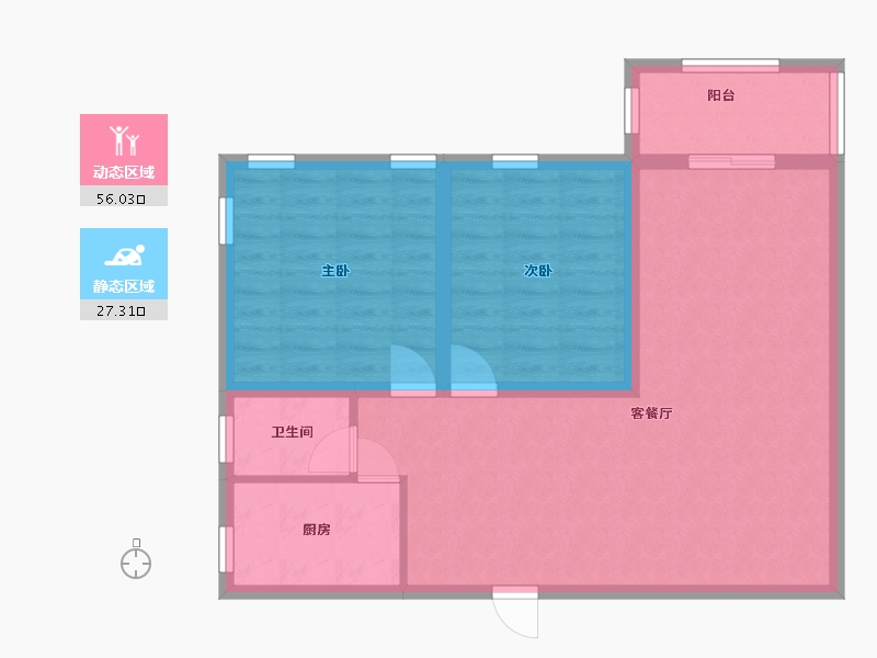 广东省-深圳市-彩天名苑-74.88-户型库-动静分区