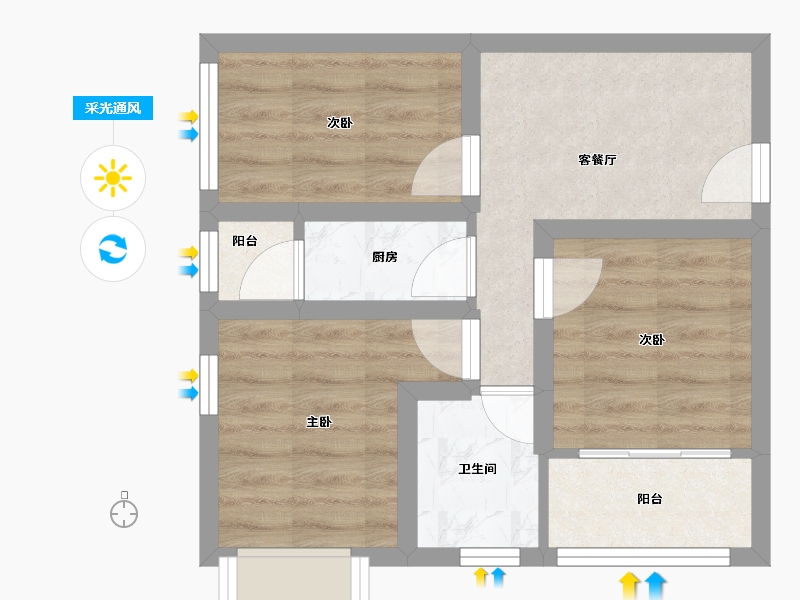 广东省-深圳市-御锦公馆-42.30-户型库-采光通风