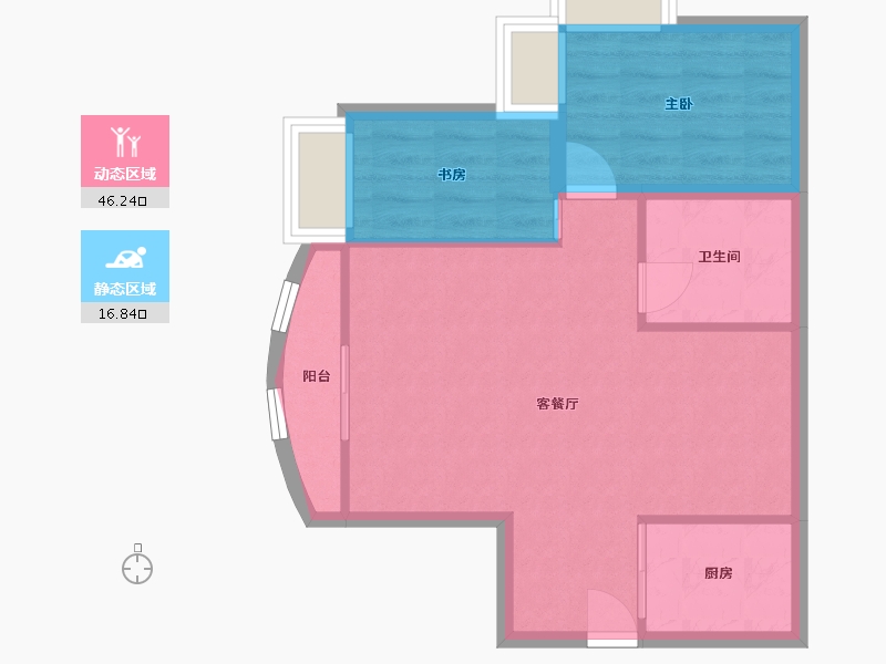 广东省-深圳市-帝港海湾豪园-57.17-户型库-动静分区