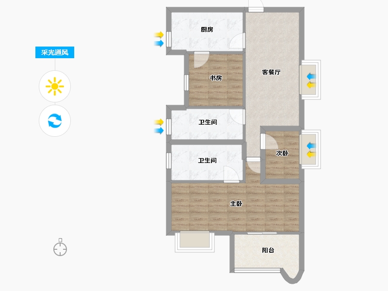 广东省-深圳市-明月花园-71.40-户型库-采光通风