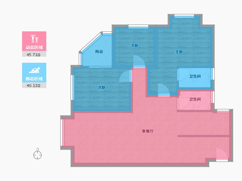 广东省-深圳市-彩福大厦-75.98-户型库-动静分区